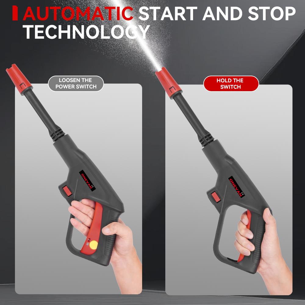 ONEVAN Electric High Pressure Washer 120Bar 2in1 Car Washing Powerful Garden Wash Cleaning Tool For Makita 18V Battery Pin