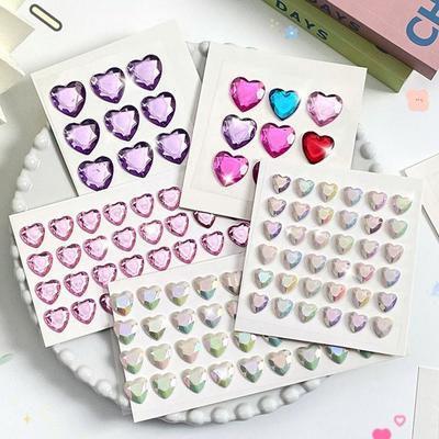 Bling Decorative Sticker Love Heart Rhinestone DIY Children Toys 3D Crystal Sticker