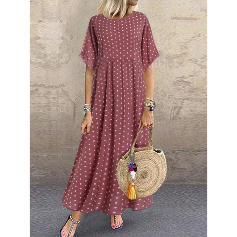 2022 Summer Trend: Plus Size Women's Polka Dot Dress In Fresh European & American Style