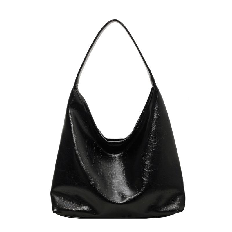 New casual soft leather big bag texture commuting simple shoulder armpit bag going out versatile tote women's bag