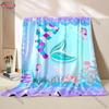 Beautiful Mermaid Tail Pattern Flannel Throw Blanket, Warm Cozy Throw, All Seasons for Home Couch Bed Sofa Top 10 Holiday Gifts