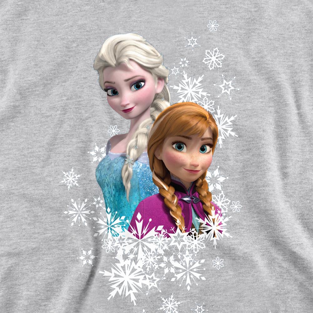 frozen Childrens/Kids Elsa & Anna Snowflake Portrait Heather Pullover Hoodie