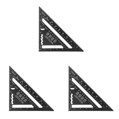 5# Metric 7 Inch Aluminum Alloy Triangle Ruler Layout Angle Protractor (Black)