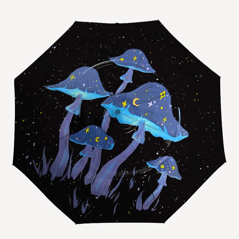 

1pc Mushroom Fantasy Automatic Folding Umbrella, Sturdy And Durable Automatic Folding Umbrella with 8 Ribs, Convenient for Outdoor Use109