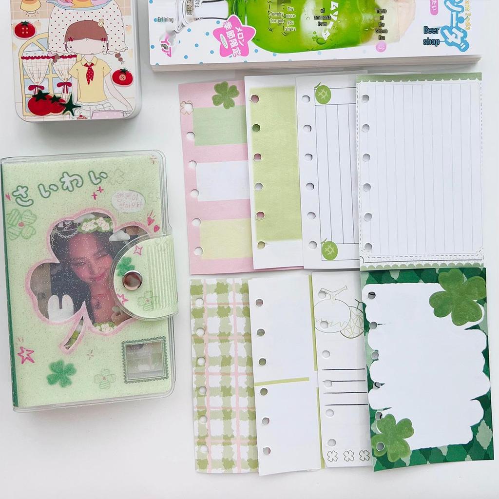 A7 Planner: Glitter Detachable Loose-Leaf Sticker Storage Album - Pocket-Size, Portable, Cute Wakawaka Design