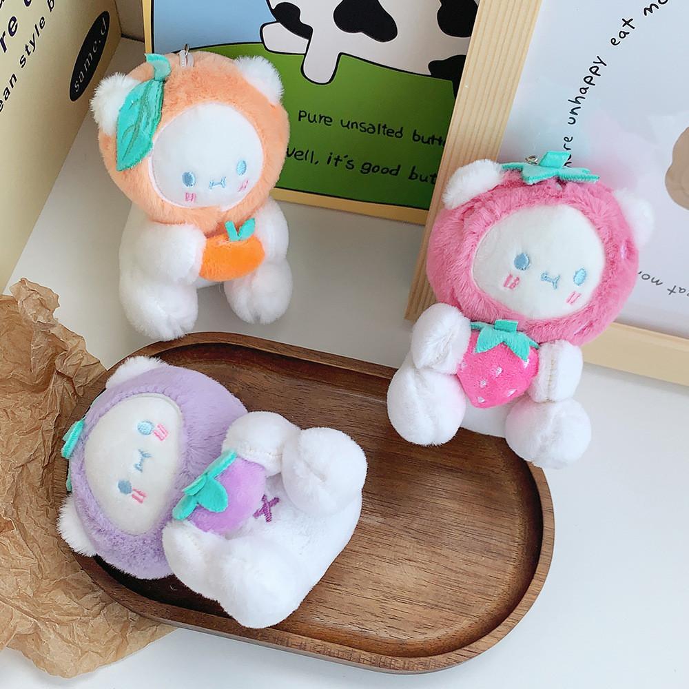Soft And Huggable Plush Keychain Bears Sweet Fruit-themed Mini Stuffed Animals For Kids And Adults