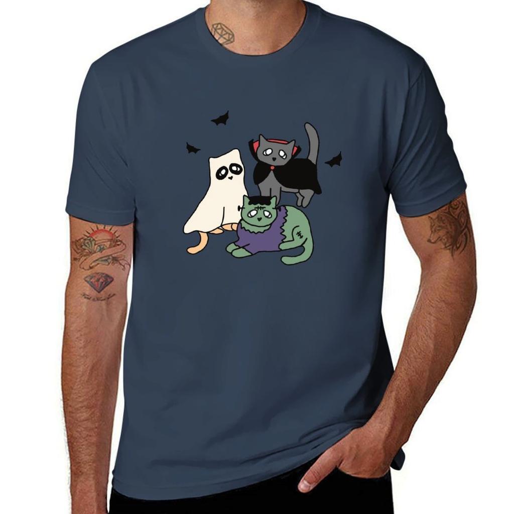 Spooky Kitties Tshirt Work Short Sleeve Cotton Top