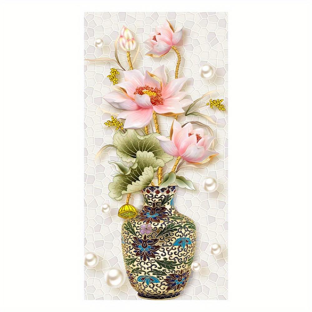 

Китайский стиль Винтаж Ваза Настенная Живопись Цветок Лотоса Украшения Искусство Холст Картина Настенная Живопись Картины Для Гостиной Домашний Декор 20x40cm