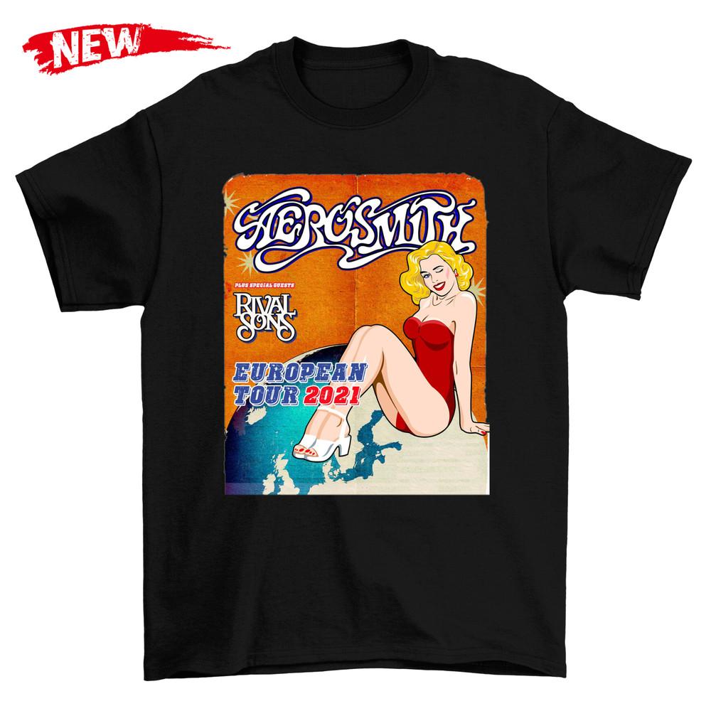 

Aerosmith Band Rival Sons Tour Cotton Black Unisex S-234XL T-Shirt Unisex T-Shirt M