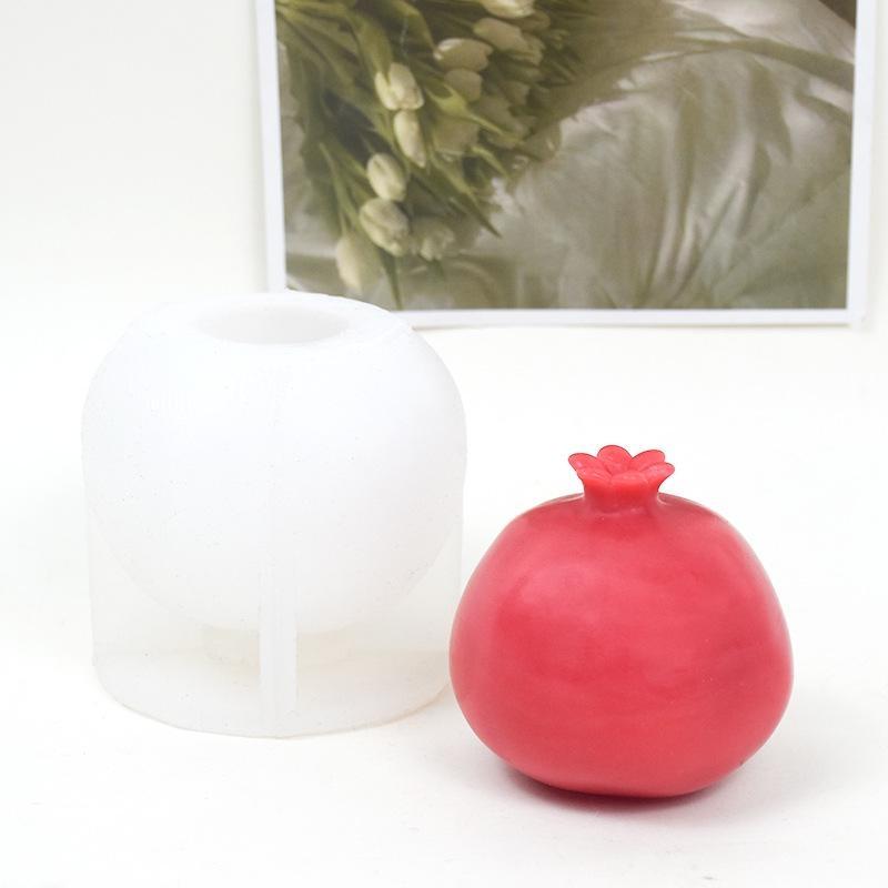 Creative Pomegranate Shaped Candle Silicone Mold DIY Handmade Gypsum Carving Art Aromatherapy Home Decoration Ornament Mold Gift