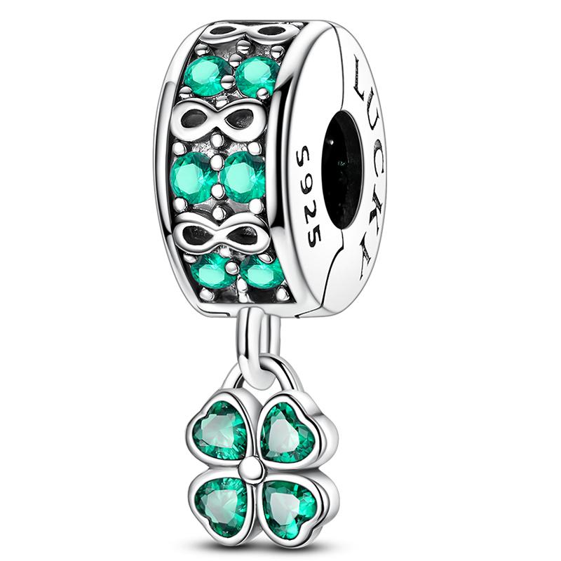 Original Copper Clip Charm Inlaid Zircon Cat Butterfly Charm Silicone Spacer Beads For Women Bracelet Diy Jewelry