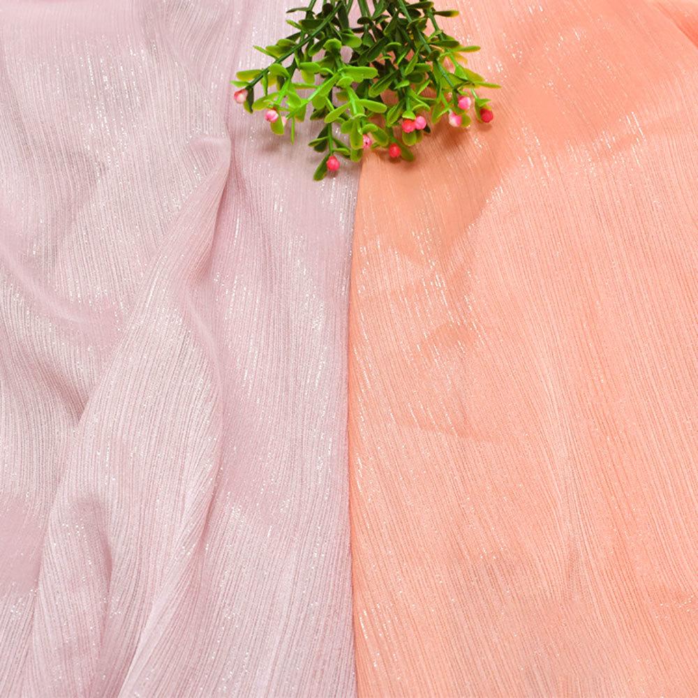 Glitter Shiny Crinkled Sheer Crepe Chiffon Fabric Lightweight Soft Thin Transparent Wrinkled Fabric for DIY Dress Skirt Clothes