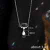 Teardrop Cubic Zirconia Pendant Necklace for Women