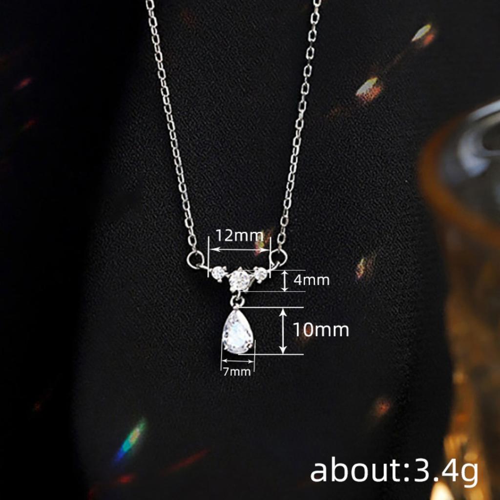 Teardrop Cubic Zirconia Pendant Necklace for Women