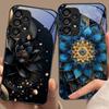 Black Gold Lotus Totem For Samsung S 25 S8 S9 10 S20Ultra S21 Pro S22 Plus S23 FE S24 Ultra S25 Edge S25Ultra Glass Phone Case