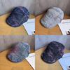 Washed Retro Denim Beret With Pattern Design For Womens Daily Casual Outing