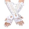 1 Par Kvinnor Elegant Bal Nattklubb Snörhandskar Tea Party Fingerlösa armbågslängda handskar