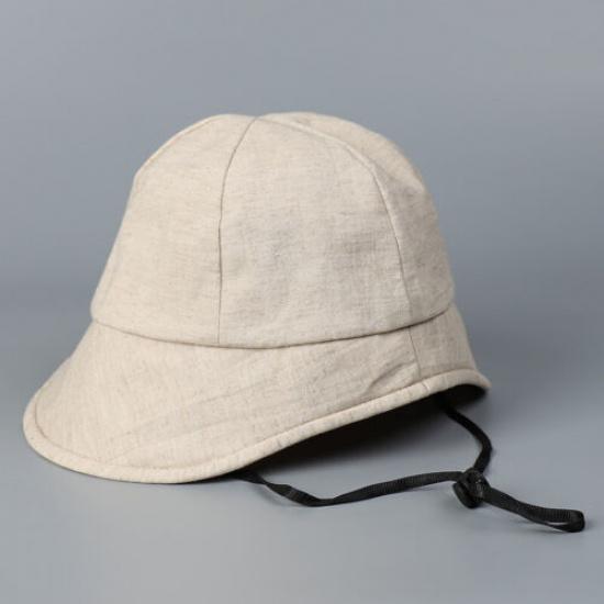 Женская дышащая хлопково-льняная панама, шляпа от солнца с ремешком на подбородок, летняя шляпа от солнца