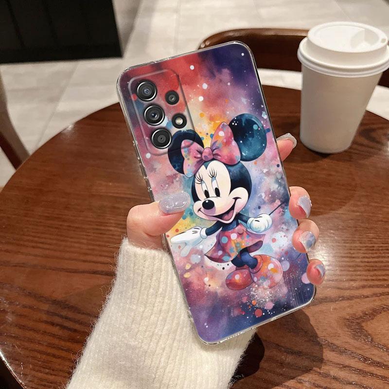 Coque Transparente Disney Pour Samsung Galaxy A57 A37 A56 A36 Coques A55 A54 A35 A26 A07 A17 A16 A06 A34 A15 Housse antichoc Mickey Mouse