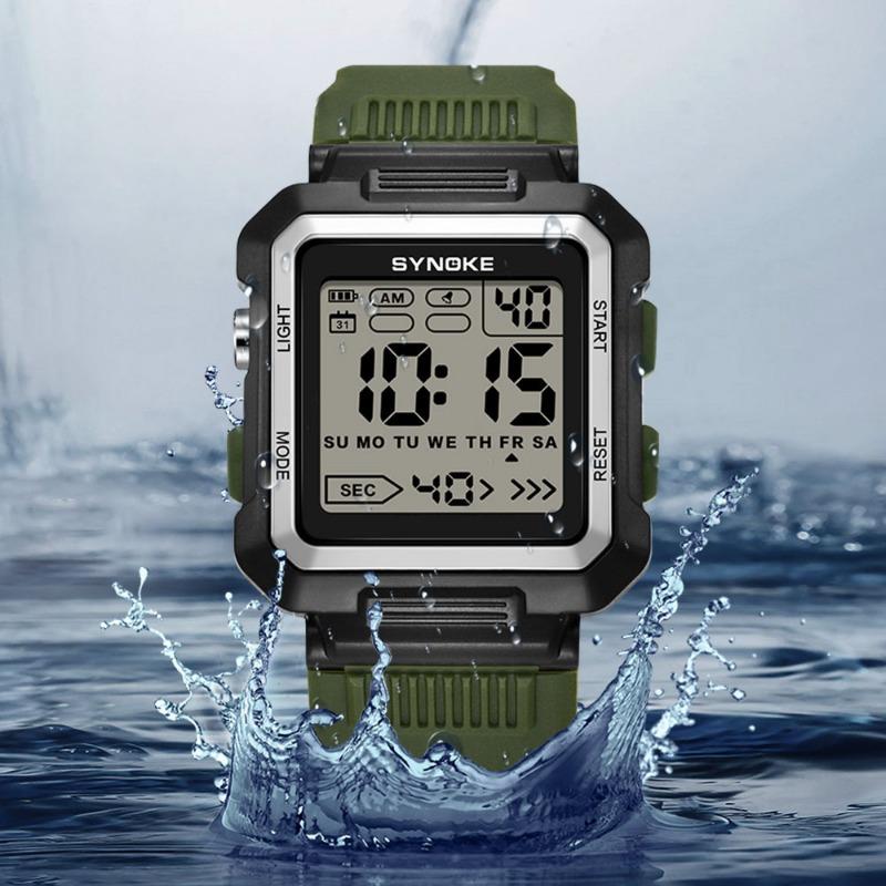 New Top Brand Men's Sports Trendy Electronic Watch Waterproof Large Screen Luminous Retro Fashion Watch
