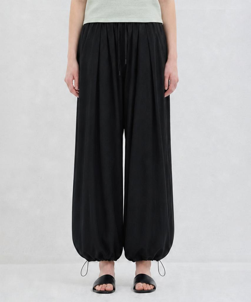 CAMINO Linen Harem Elastic Pants Black