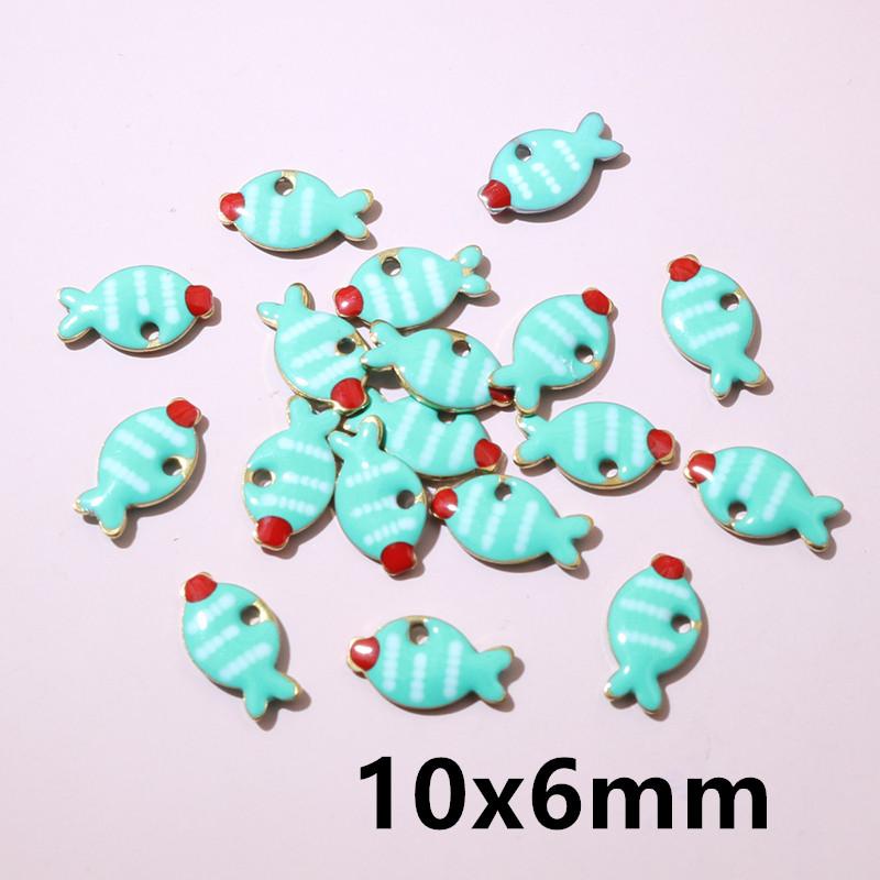 20pcs Stainless Steel Enamel Small Cute Charms Pendant Fish Starfish Coral Reef DIY Jewelry Making Accessories Findings