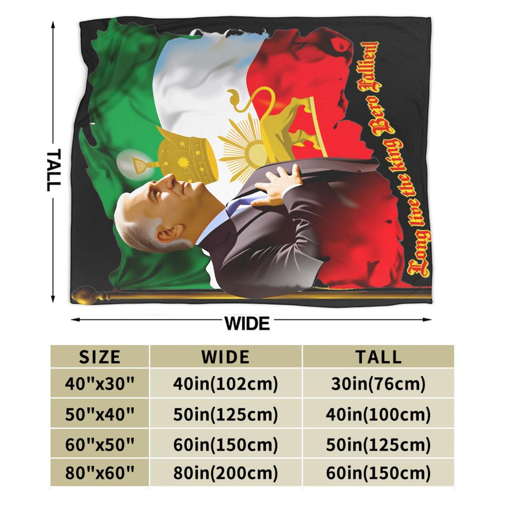Coperta Morbida e Calda Re Reza Pahlavi Plaid Peluche per Bambini Copriletto in Flanella Stampa Divano Poltrona Copri Divano Letto