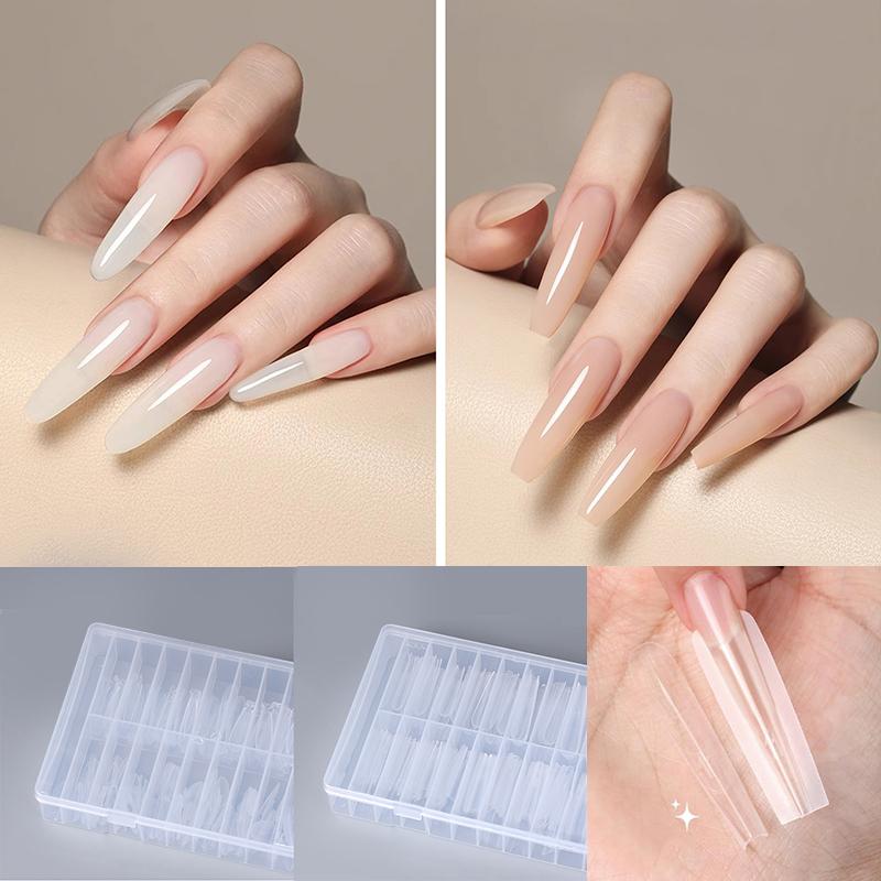 Sandwich Dual Nail Forms 240Pcs 14Size Quick Extensions-Dual Forms T-Shaped Ellipse Manicure Forms Top Mold Bottom Mold 3D