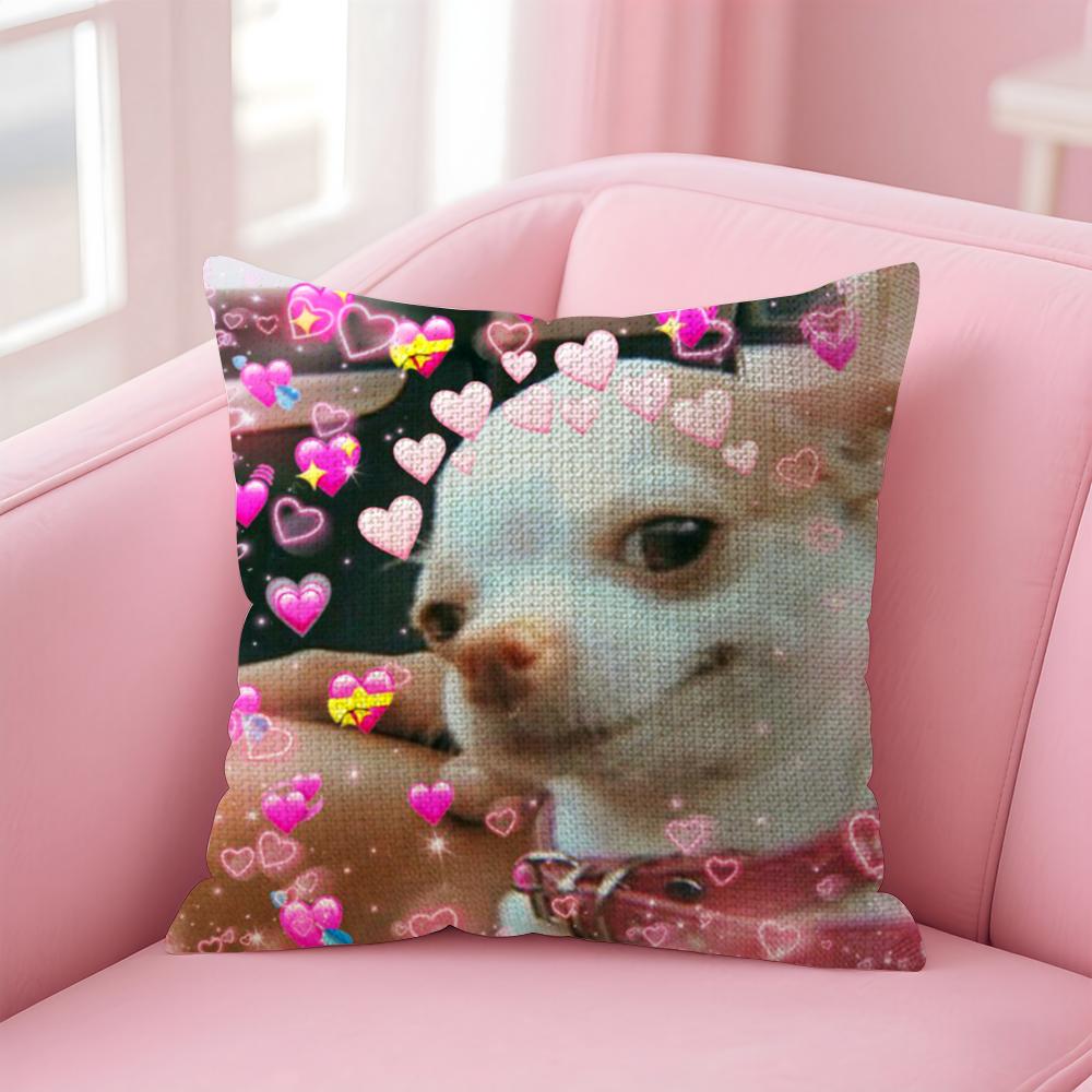 Cute Animal Dog Cat Cushion Cover Natural Linen Pillow Case DoubleSided Print Decorative Sofa Pillowcase Home Decor Gift