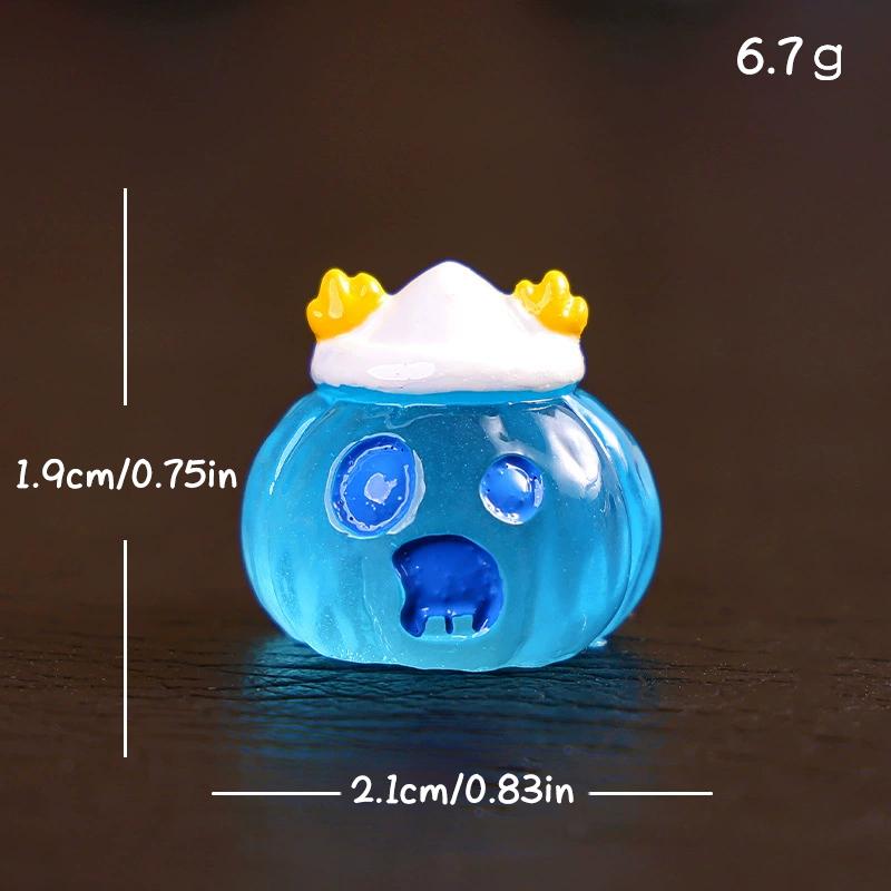 8 Stück Leuchtende Halloween Mikrolandschaft Miniaturfigur Harzhandwerk Mini Feengarten Ornament Kürbis Geist Dekoration