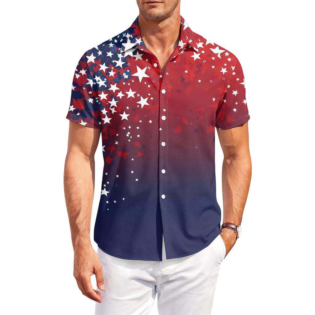 Men's Casual Short-Sleeve Collared Shirt