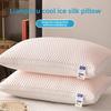 1PC Summer Cooling Ice Silk Pillow Breathable Mesh Edges 3D Ergonomic Cervical Support Pillow Core for Home Hotel 2025 New