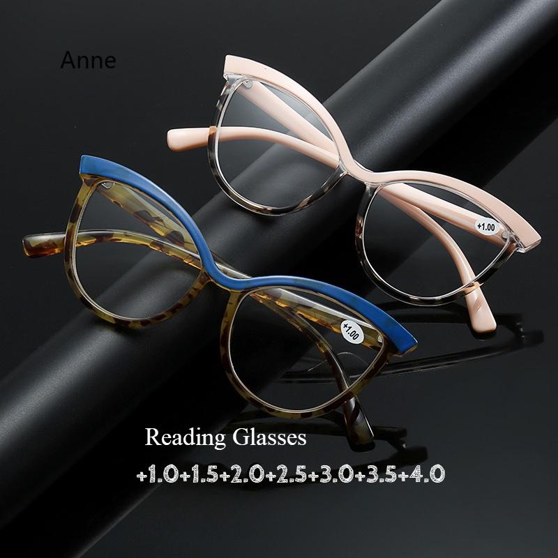 Vintage Cat-Eye Full Rim Reading Glasses Non-Prescription, PC Frame & Lens, Elegant Design, Range 1.0 to 4.0 gafas hombre