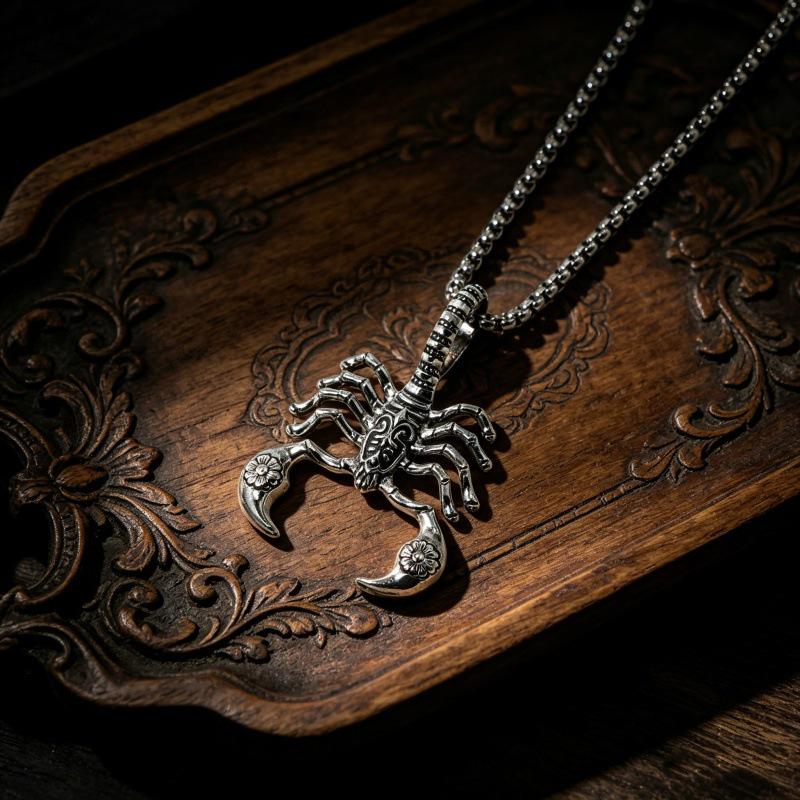 Gothic Punk Dark Skull Necklace - Retro Halloween Accessory for Men