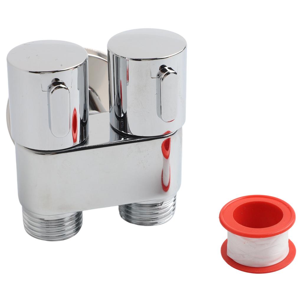 Double Outlet Angle Valve Wall-Mounted Toilet Inlet Valve Bathroom Washing Machine Water Stop Quick Opening Angle Valve Faucet