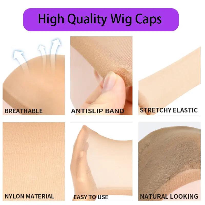1 Set (2 Pcs) Soft Breathable Natural Beige Wig Caps, Comfortable Wig Liner for Women