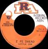7inch Record LITTLE JOE  Z Fe Dread NONE InterPal Recor 1975 Jamaica Reggae Ska  Dub Used
