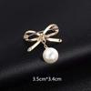 2PCS Fashion Hollow Bow Brooches For Women Luxury Pearl Brooch Pin Clothing Jewelry Accessories for Blouse Scarf Suits Wholesale