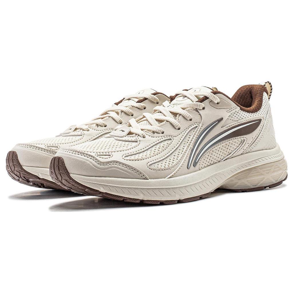 Li Ning Fuyao V2 Cushioning Slip Resistant Abrasion Resistant Low top Running Shoes Women's Pearl White ARXT022-3