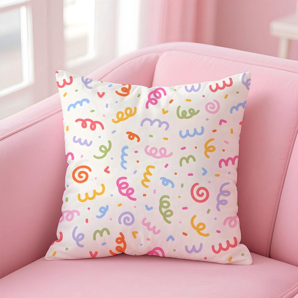 C-Cartoon Style Pattern1 Cushion Cover Pillow Case Soft Friendly Fabric & Concealed Zipper