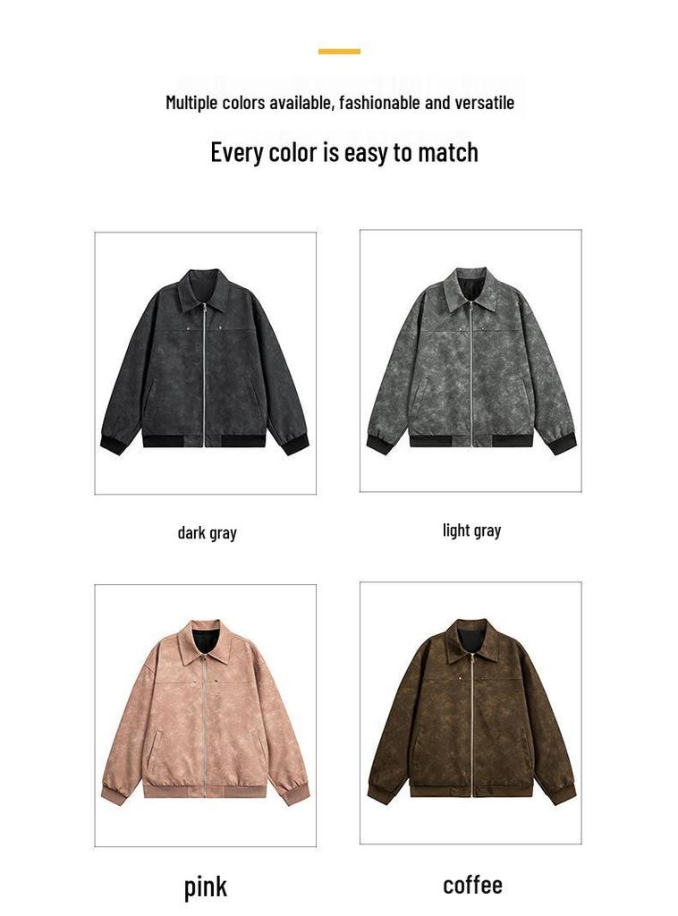 2025 Hipster Jacket: Men's High Street Trend, Hong Kong, Japanese Harajuku & Korean Style, Spring/Autumn, Loose Fit
