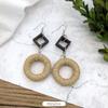 Vintage Mori Grass and Rattan Woven Handmade Earrings Bohemian Vacation Style Stud Earrings Female Ethnic Style Summer Ear Jewelry