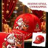 Unisex Red Christmas Digital Print Curved Baseball