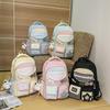 New high-value Japanese ins schoolbag for women, fresh and sweet plaid backpack, light spring outing and large-capacity backpack.