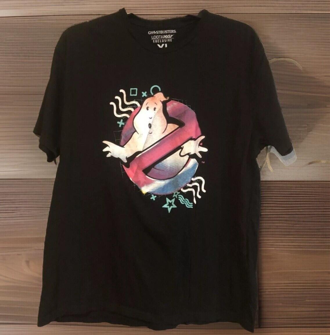 Ghostbusters Lootcrate Exclusive XL Slimer No-Ghost Logo Tee Pink Logo Unisex T-Shirt S