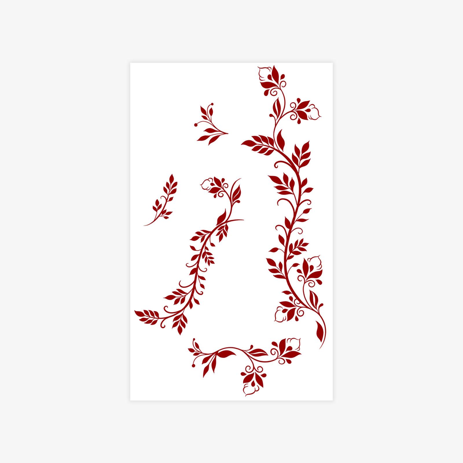 Tattoo Sticker Red Flower Totem Back Of Hand Tattoo Sticker Tattoo 9*15