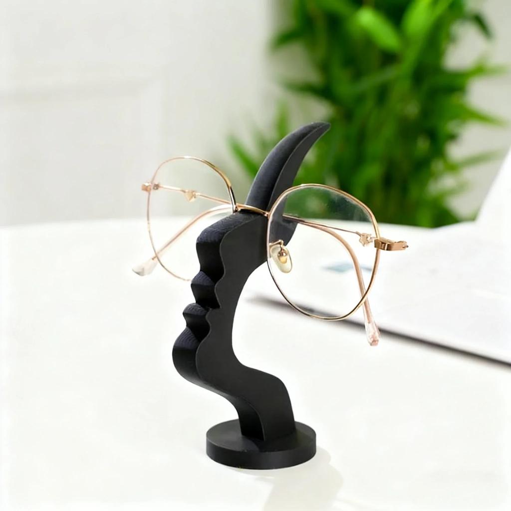1 Pc Human Face Eyeglass Holder Stand Secure & Artistic Storage Solution Elevate Desk or Nightstand Decor Practical Minimalist