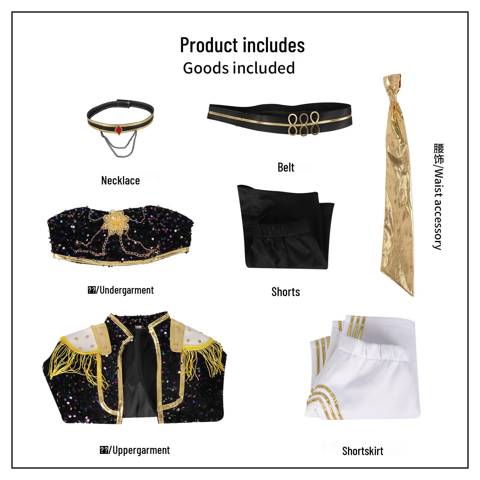 

Костюм Девушки-Охотницы на Демонов K-Pop Зои Миллер Люми Черное Золото - Детская одежда в стиле Аниме и ТВ Kids 150cm