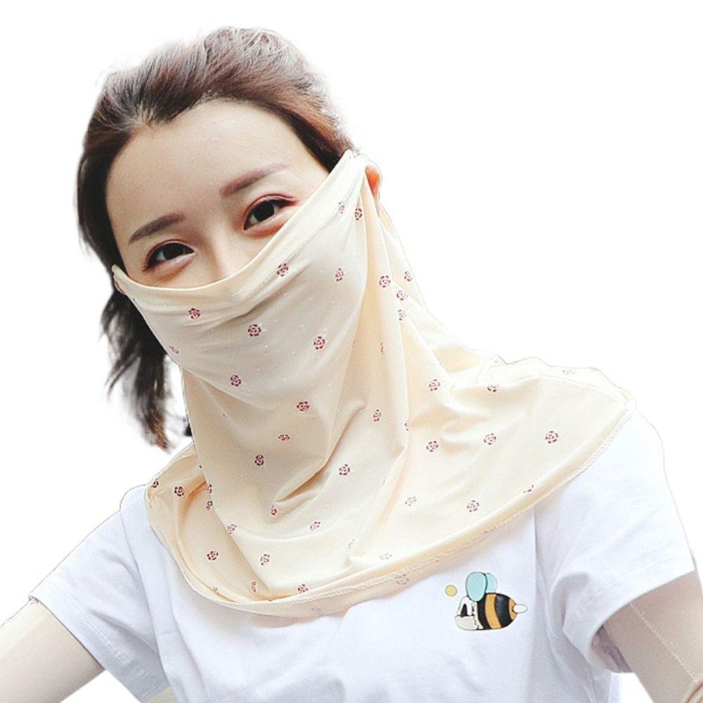 With Neck Flap Sunscreen Face Mask Veil Anti-UV Driving Face Shield Veil  Outdoor
