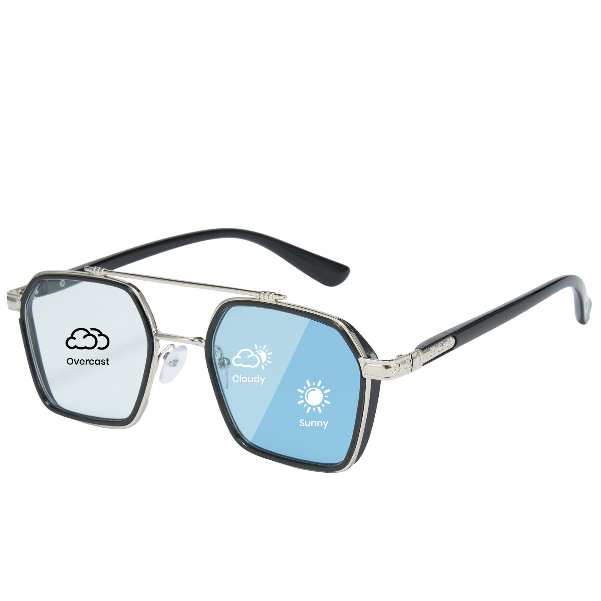 

Cyxus Photochromic Sunglasses with Blue Light Blocking and UV Teardrop for and Stylish 8260 Protection, Frame, Driving, Fishing, Travel, More, Design, синий